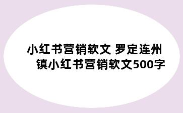 小红书营销软文 罗定连州镇小红书营销软文500字